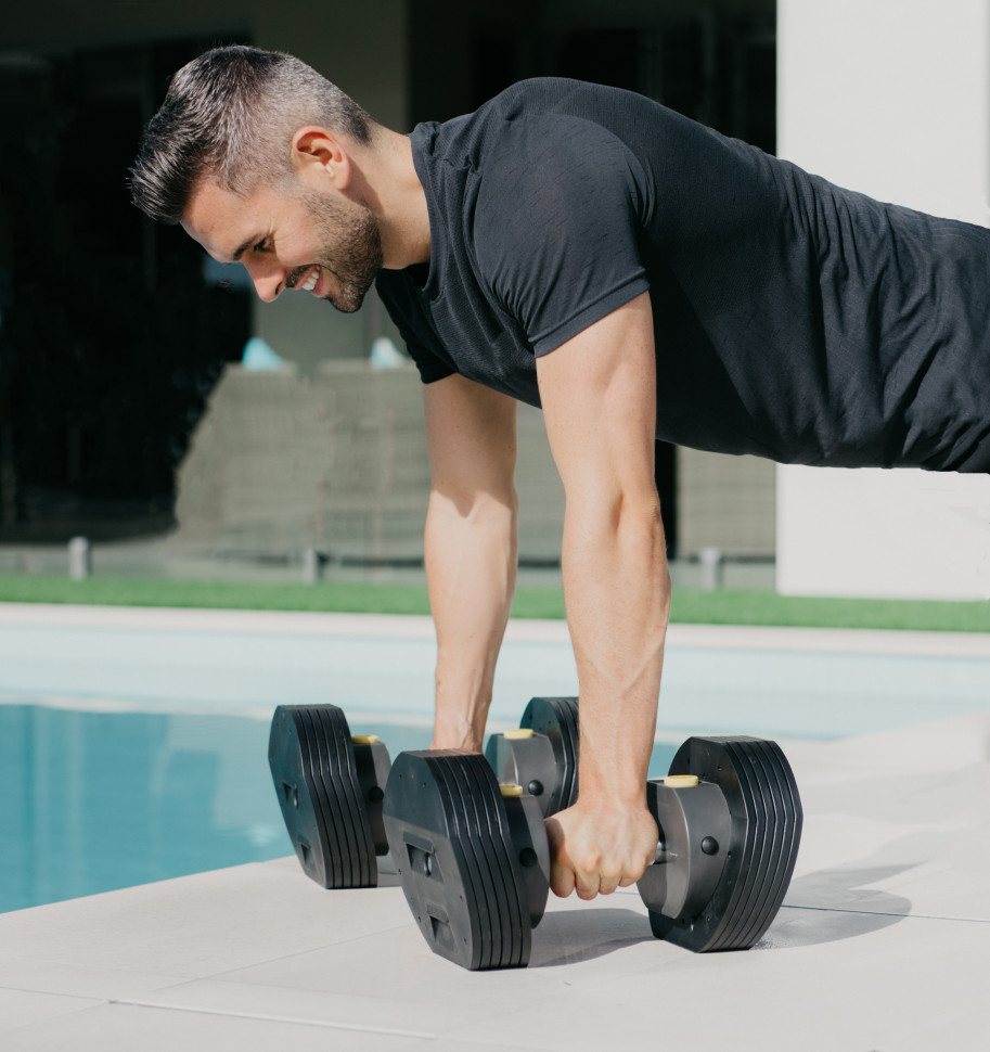 Гантель регулируемая First Degree Fitness MX Select MX85 вес 5.6 - 38.6 кг, 1 шт